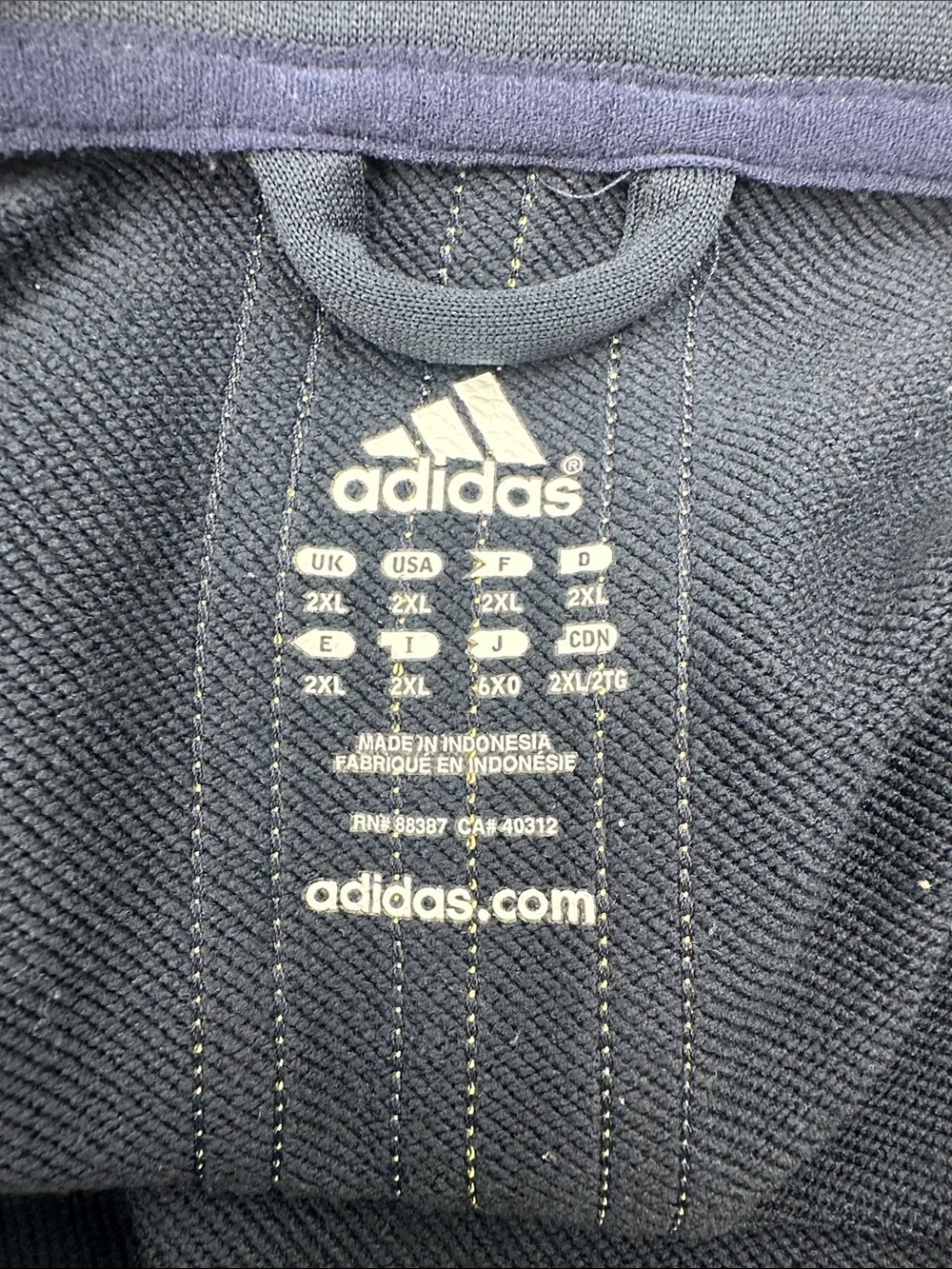 adidas Navy Quarter-Zip Performance Pullover with Yellow Trim